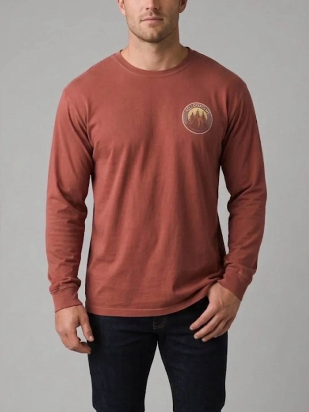 Techstyles Yellowstone National Park Graphic T Shirt Men XL Burnt Red Outdoorsy - Picture 1 of 14